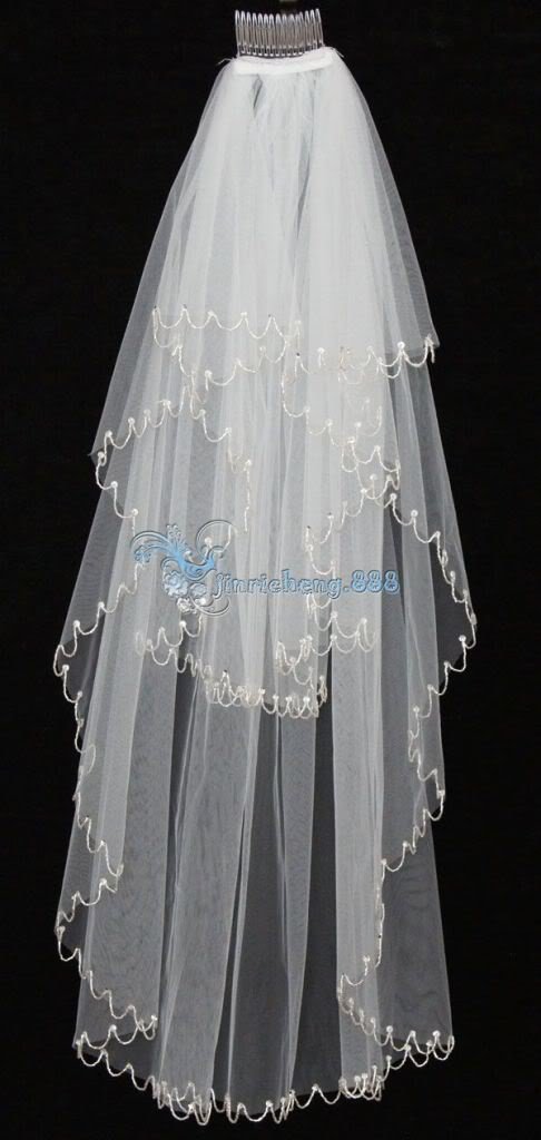 Wholesale New 2T Ivory Wedding Bride Handwork Veil