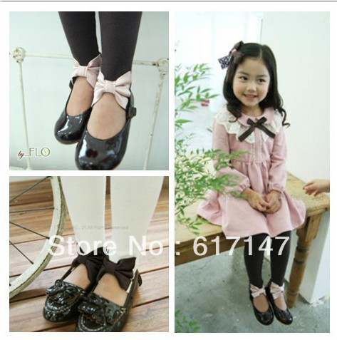 Wholesale New Arrival Korean Style Autumn Spring Bow Leggings Children Cotton Legging Pants 5pcs Free Shipping 12151
