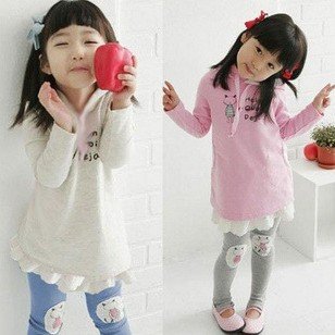 Wholesale New Arrivals Autumn girl's Hoodies sets,Fashion Kid legging clothes,Child Korean version wear,Free shipping 4 sets