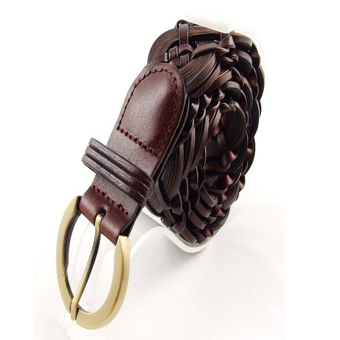 Wholesale New Arrived Fashion Charm Real Leather Handmade Knitted Belts for wemen with Free shipping