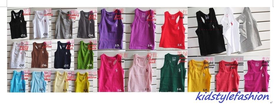 Wholesale-New Design children t-shirt children vest many color 5sizes 25pcs/lot