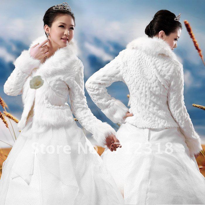 Wholesale - New design Ivory Sleeveless Faux Fur Bridal Wedding Jackets / Wraps/shawls