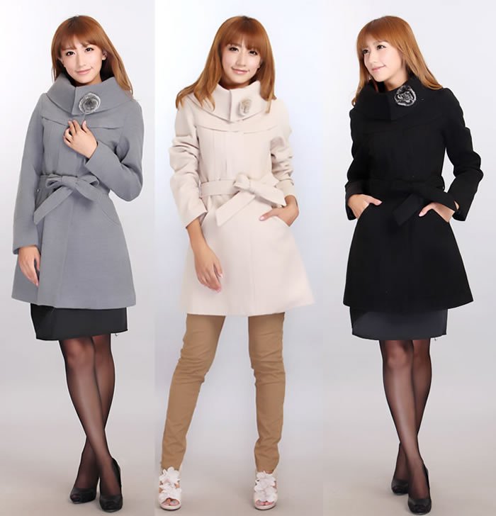 Wholesale new fashion Women wool coat trench coat Free shipping Woolen Warm Long Jacket winter outerwear thick clothes