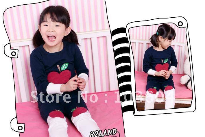 Wholesale -! New Girls tracksuit Children's cotton underwear sets (white; blue)