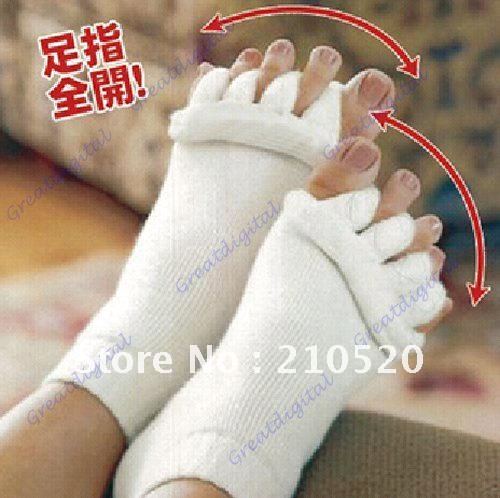 Wholesale New Hot Sale Foot Toes Alignment Socks Stretch Tendons Five Toes Sock+Free Shipping