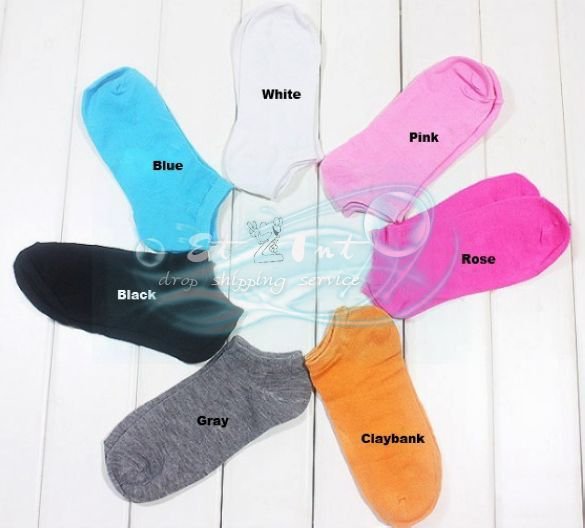 Wholesale New Lady Comfortable Candy Cute Pure And Random Color Ankle Length Socks