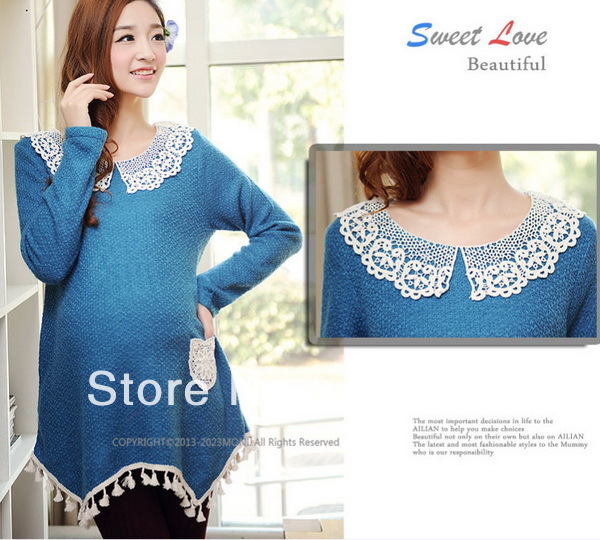 Wholesale New Spring long sleeve Knitwear Maternity T-shirt Pregnant women sweater Maternity Tops Irregular Hem  24pcs #JJ3700