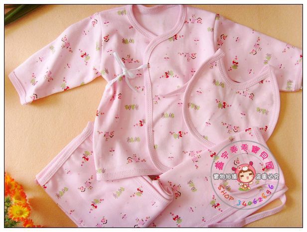 Wholesale Newborn 100% cotton print 4 underwear set a82