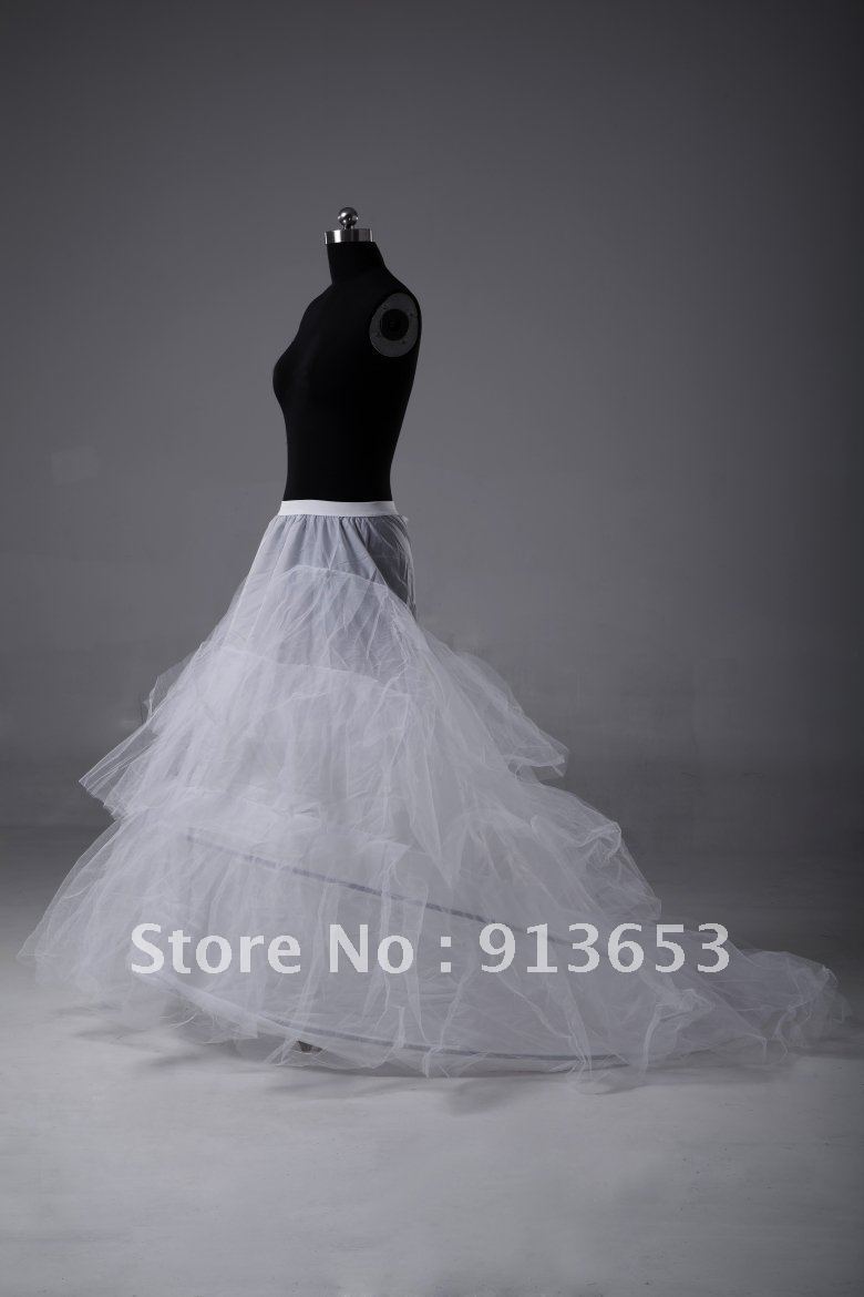 Wholesale - Newest Gorgeous 2-hoop 3T Train Petticoat Bridal Accessories Wedding Gowns Hot sale