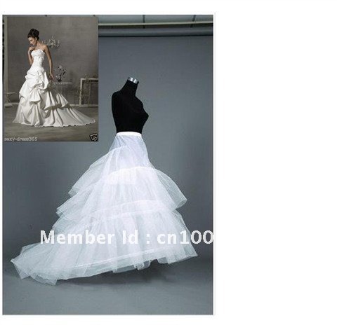 Wholesale - Newest Gorgeous 2-hoop 3T Train Petticoat Bridal Accessories Wedding Gowns Hot sale sweetheart
