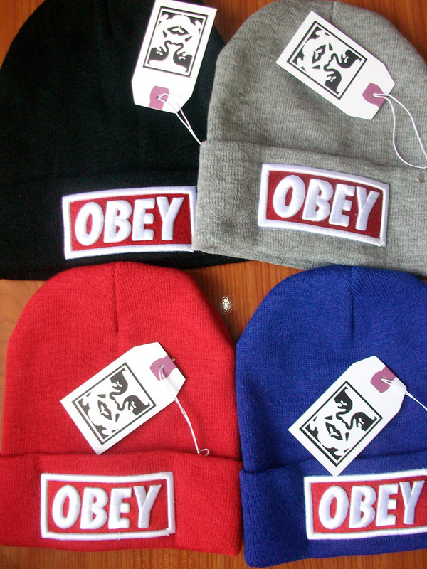 Wholesale Obey knitted hat bboyl cold cap hiphop knitted hat elastic cap hiphop cap obey beanie