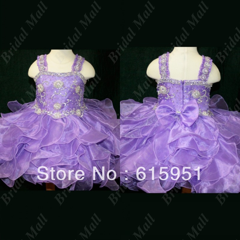 Wholesale off shoulder embroideried ruffle organza purple flower girls dress little girls pageant dress JW216