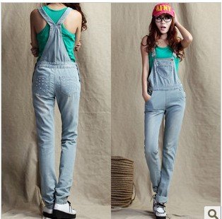 Wholesale or Retail 2012 New Fashion Women Embroidery Jeans Jumpsuit Denim Overalls Pants For Women