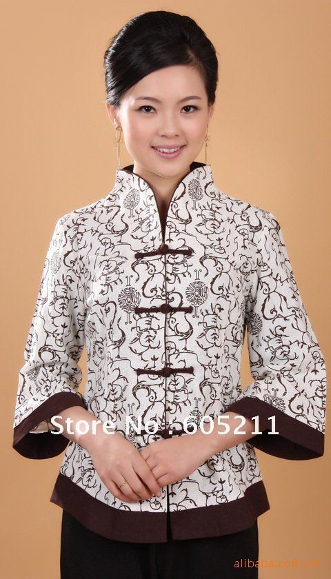 wholesale purvey fangle Women's Linen Three-Quarter Sleeve jacket shirt " WNS 2218-1"