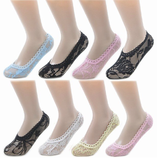 Wholesale retail high-quality spring and autumn Socks fashion lace sock slippers cute invisibility socks