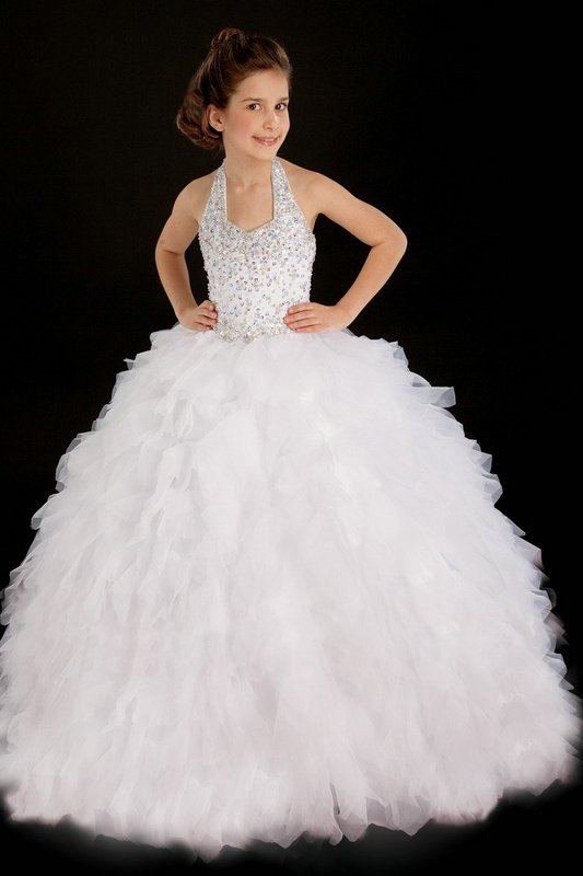 wholesale & retail hot sell 2013 new style embroidery  Pageant full size flower girl ball gown girl gown Sky886