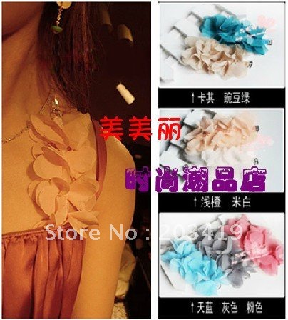 wholesale retail Ladies fashion flower petal clear Invisible Sexy Style ADJUSTABLE BRA BELT SHOULDER STRAP multi color available