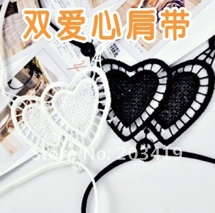wholesale retail Ladies Fashion Love Heart Sexy Style ADJUSTABLE BRA BELT SHOULDER STRAP 2 colors available