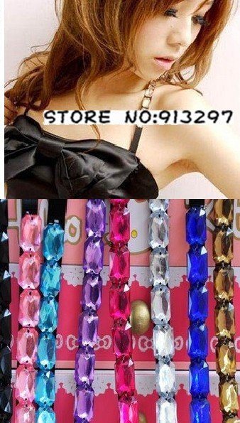 wholesale retail Ladies fashion Sexy Style ADJUSTABLE BRA BELT SHOULDER STRAP multi color available shiny crystal party star
