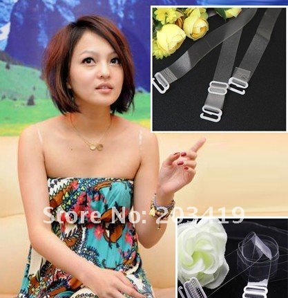 wholesale retail Ladies fashion Transparent invisibility crystal BRA ADJUSTABLE BELT SHOULDER STRAP