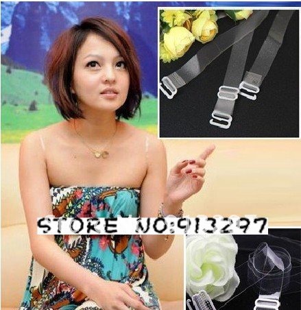 wholesale retail Ladies fashion Transparent invisibility crystal BRA ADJUSTABLE BELT SHOULDER STRAP
