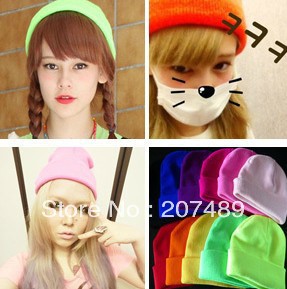 Wholesale retail ladies''s fashion Knitted hat Beanie Cap Autumn Spring Winter multi colors unisex men hip-hop fluorescent  etc