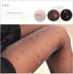 Wholesale&Retail Shiny Tights Legging With Dots&Flowers 5pcs/lot New Style Black Gray White Hosiery Stocking Free Ship YG0112