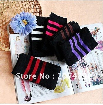 Wholesale retail spring and autunmWomen long full length stocking Sexy cotton stripe above knee socks high socks