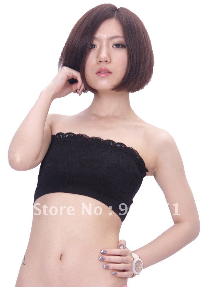 Wholesale-Retailing 3608 black and white  female top bra , Lace Bra chest wrapped