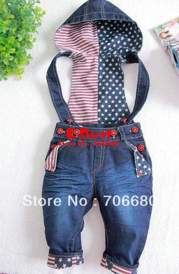 Wholesale ruffle pants!! Korean fashion trousers Baby Boys/Girls Overall Jeans Newest design Fashion Kids urban star jeans