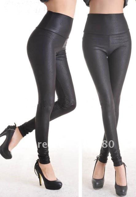 Wholesale Sexy Full Black/ Red Faux Leather Legging L08003