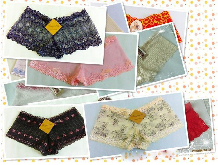 Wholesale sexy panties women underwear lace large cuffless trousers mix colors size