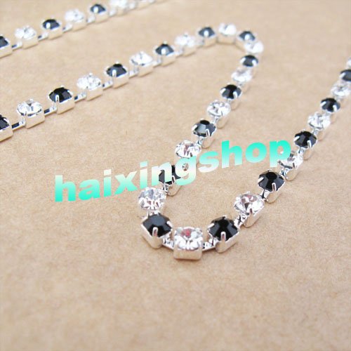 Wholesale - SEXY STUNNING black and white RHINESTONE BRA STRAPS  Crystal free shipping