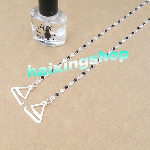 Wholesale - SEXY STUNNING black and white RHINESTONE BRA STRAPS  Crystal free shipping