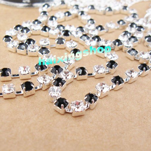 Wholesale - SEXY STUNNING black and white RHINESTONE BRA STRAPS  Crystal free shipping