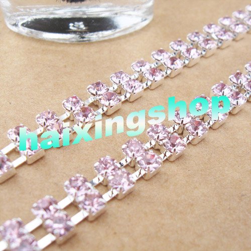 Wholesale - SEXY STUNNING pink RHINESTONE BRA STRAPS 2 ROW Crystal free shipping