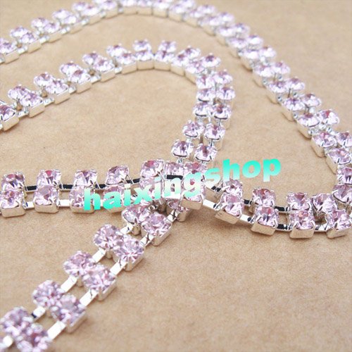 Wholesale - SEXY STUNNING pink RHINESTONE BRA STRAPS 2 ROW Crystal free shipping