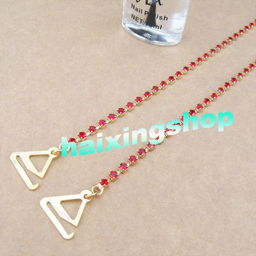 Wholesale - SEXY STUNNING red RHINESTONE BRA STRAPS  Crystal free shipping