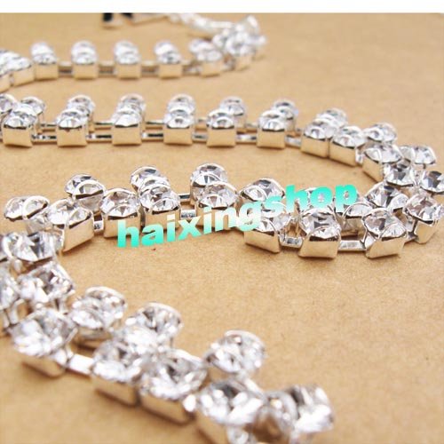 Wholesale - SEXY STUNNING white RHINESTONE BRA STRAPS 2 ROW Crystal free shipping