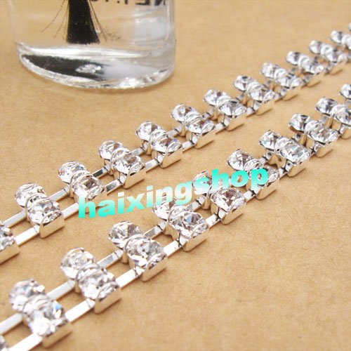 Wholesale - SEXY STUNNING white RHINESTONE BRA STRAPS 2 ROW Crystal free shipping