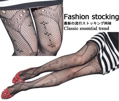 Wholesale Sexy Womens Personalized Hole Jacquard Lady Fashion Pantyhose Net Stocking Tights With Retail Bag S2519# Free Shipping