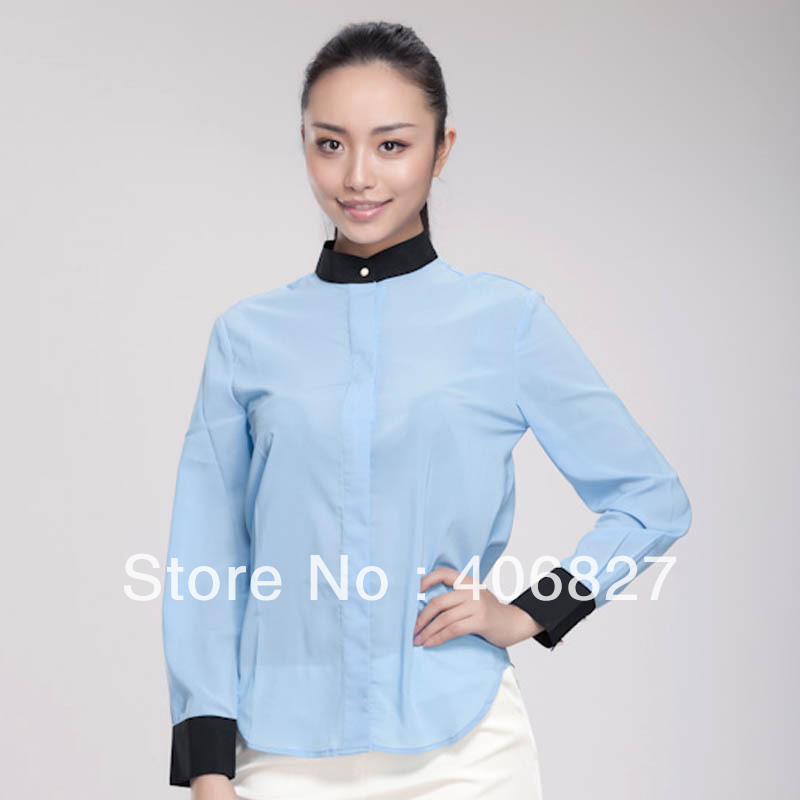 Wholesale Slim shirt  Autumn long-sleeved shirt blouses chiffon shirt 704a001
