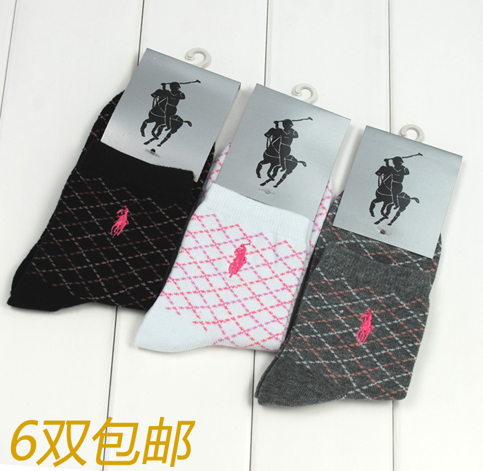 Wholesale Socks women's 100% cotton polo female socks knee-high sports socks female 100% cotton