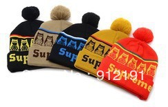 wholesale supreme BEANIES ,5 colour styles, Acrylic materail beanie mixed order 25pcs/lot winter caps/hats