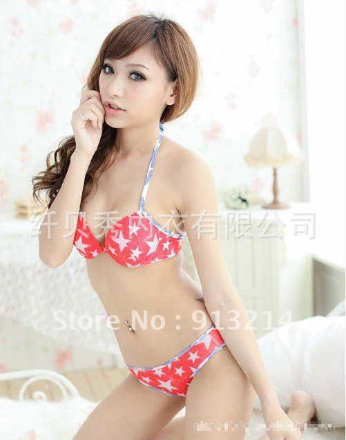 wholesale- Underwear suit Bra & Brief Sets star front closure bra sets push up up free shipping with a gift