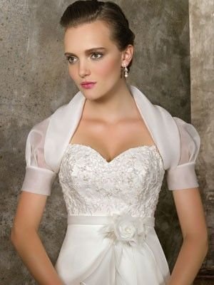 Wholesale Vintage Short Sleeves Organza Wedding Bridal Prom Evening Jacket JA1