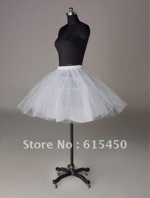 Wholesale -  White 3 Layer knee length Prom wedding dress petticoat underskirt Crinoline