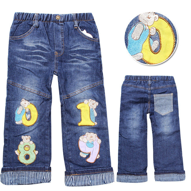 Wholesale winter brand boys thick Warm jeans cotton kids pants winter Boys children jeans baby jeans trousers denimfree shipping