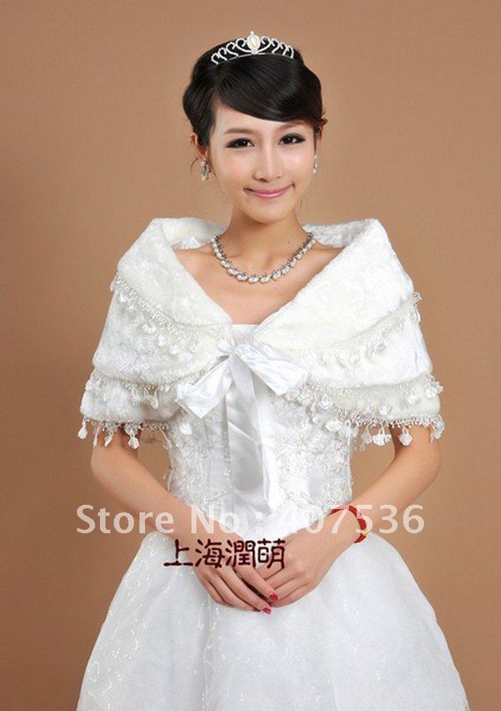 Wholesale winter keep warm   Bridal gown  Wraps/ Bridal jacket, white, my231