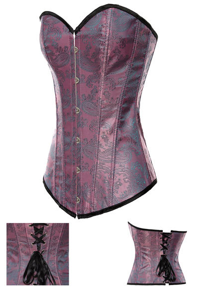 Wholesale! Woman Elegant Purple Passion Color Changing Floral Brocade Corset LB4350